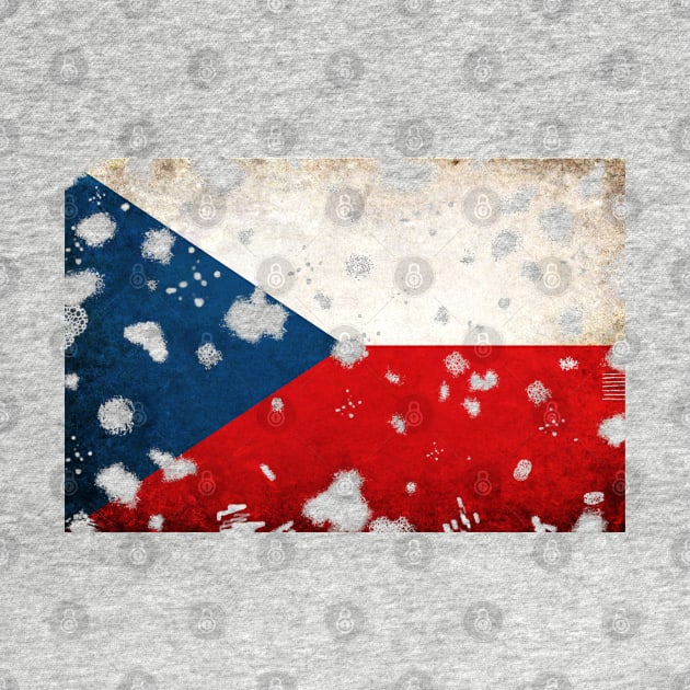 Czechia Flag Grunge by Historia